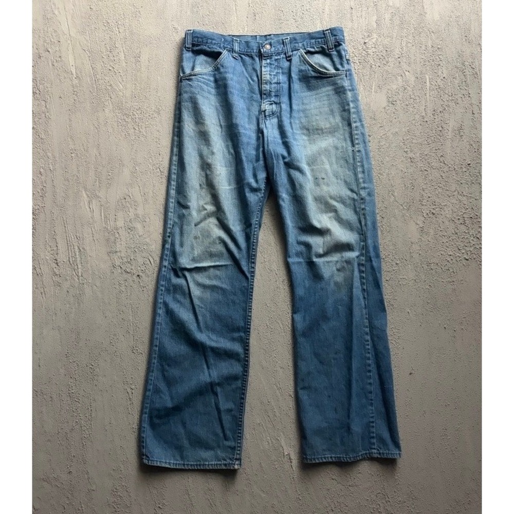 Vintage Jeans 32x32 Blue 1970s Workwear Denim Patchwork Distressed USA